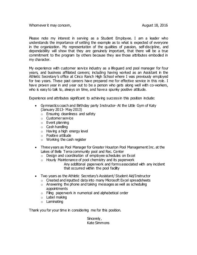 Cover Letter, Resume, and Refrences Cover Letter, Resume, and Refrences