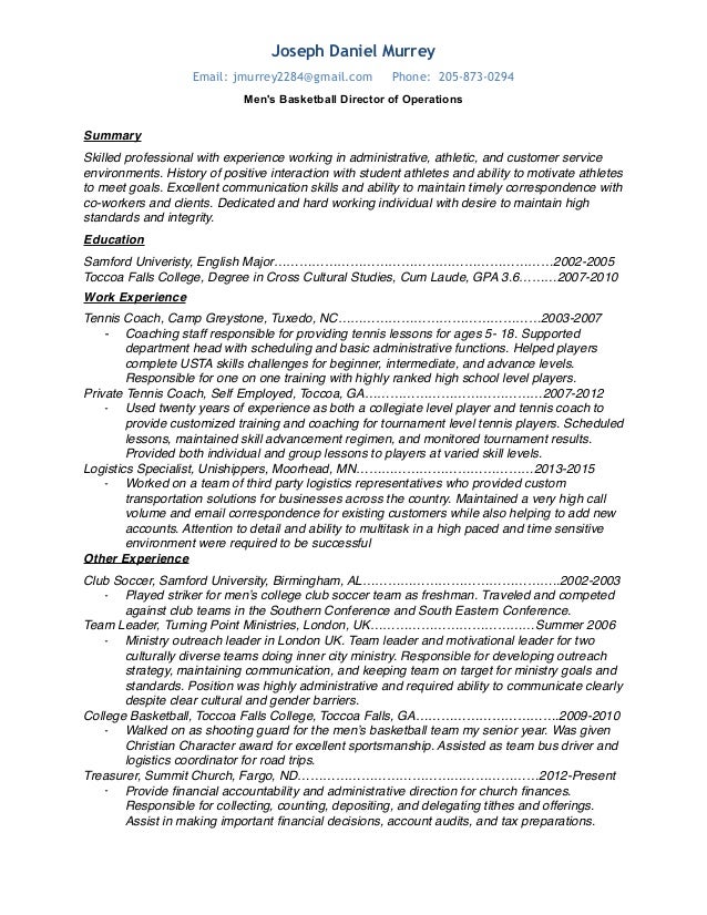 director of operations resumes