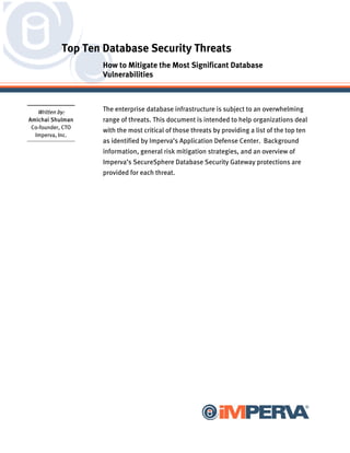 Top ten database_threats | PDF
