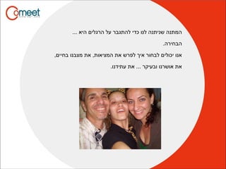 ... ‫היא‬ ‫הרגלים‬ ‫על‬ ‫להתגבר‬ ‫כדי‬ ‫לנו‬ ‫שניתנה‬ ‫המתנה‬
.‫הבחירה‬
,‫בחיים‬ ‫מצבנו‬ ‫את‬ ,‫המציאות‬ ‫את‬ ‫לפרש‬ ‫איך‬ ‫לבחור‬ ‫יכולים‬ ‫אנו‬
.‫עתידנו‬ ‫את‬ ... ‫ובעיקר‬ ‫אושרנו‬ ‫את‬
 