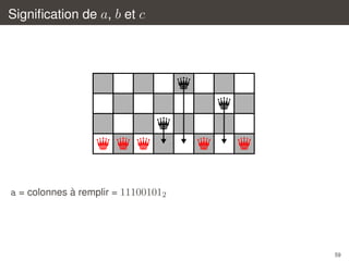 Signiﬁcation de a, b et c

q
qqq

q

q
q

q

`
a = colonnes a remplir = 111001012

59

 