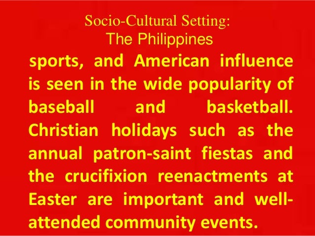 philippines socio cultural setting cultural setting