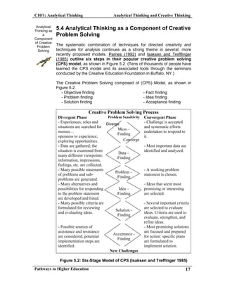 Creativity Model Cps Model.pdf C10 1 Analytical Thinking | PDF