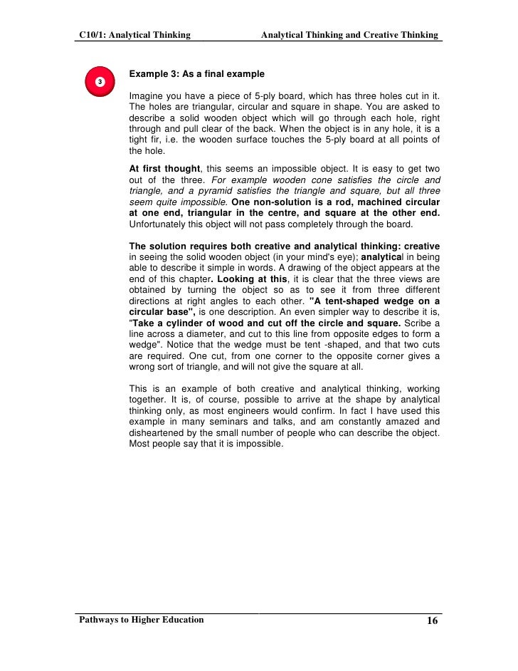 c10 1 analytical thinking example of analytical thinking