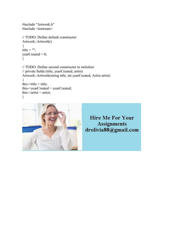 C++ 1025 LAB Artwork label (classesconstructors) Given main() comp.docx