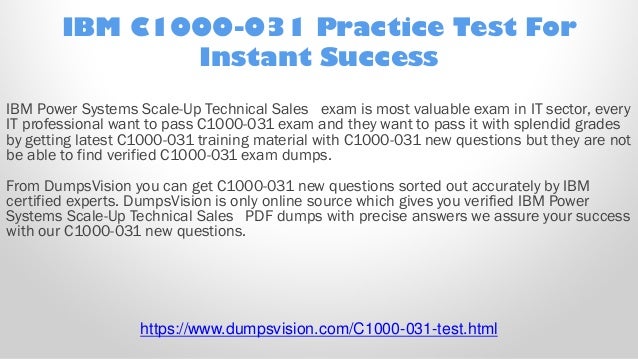 IBM Power Systems Scale-Up C1000-031 Exam Dump Practice Q/&A PDF VCE Simulator