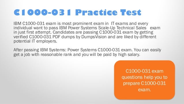 IBM Power Systems Scale-Up C1000-031 Exam Dump Practice Q/&A PDF VCE Simulator