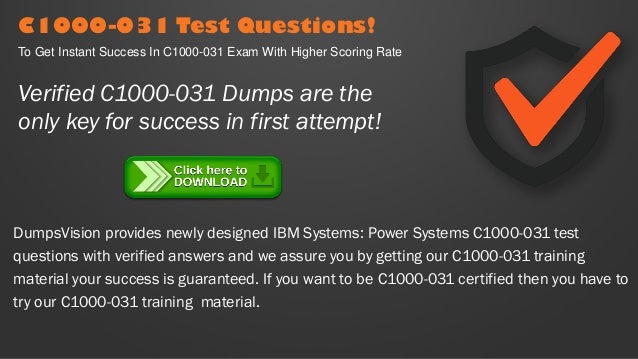 IBM Power Systems Scale-Up C1000-031 Exam Dump Practice Q/&A PDF VCE Simulator