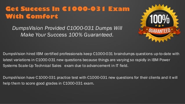IBM Power Systems Scale-Up C1000-031 Exam Dump Practice Q/&A PDF VCE Simulator