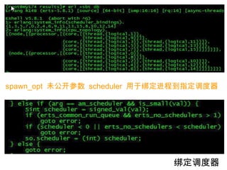 绑定调度器 spawn_opt  未公开参数  scheduler  用于绑定进程到指定调度器 