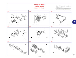 37
15.10.00
2
Grupo do Motor
Engine Group
Grupo de Motor
• O número de referência na ilustração do índice
pode ser diferente da que aparece no texto.
• Ref. No. on the index ilustration may be different
from that in the text.
• El número de referencia en la ilustración de índices
puede ser diferente del que aparece en el texto.
M-1 M-2 M-3
M-4 M-5 M-6
M-7 M-8 M-9
 