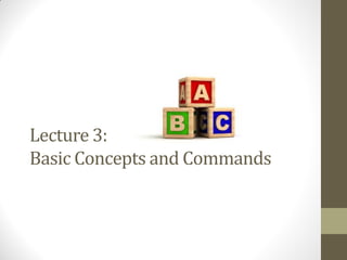 Course 102: Lecture 3: Basic Concepts And Commands | PDF