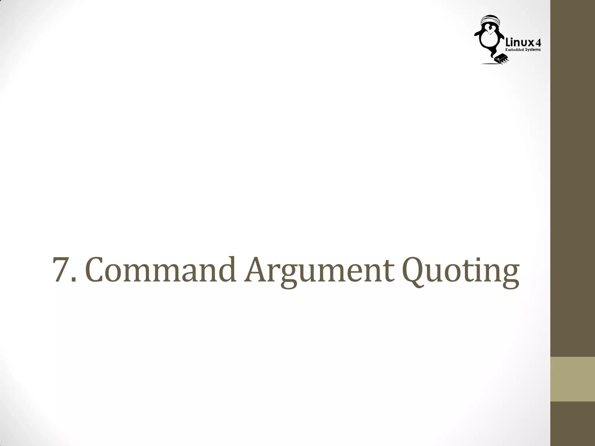 7. Command Argument Quoting
 