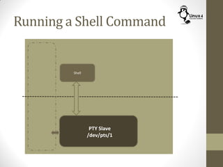 Running a Shell Command
Shell
PTY Slave
/dev/pts/1
 