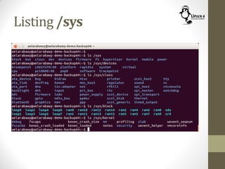 Listing /sys
 