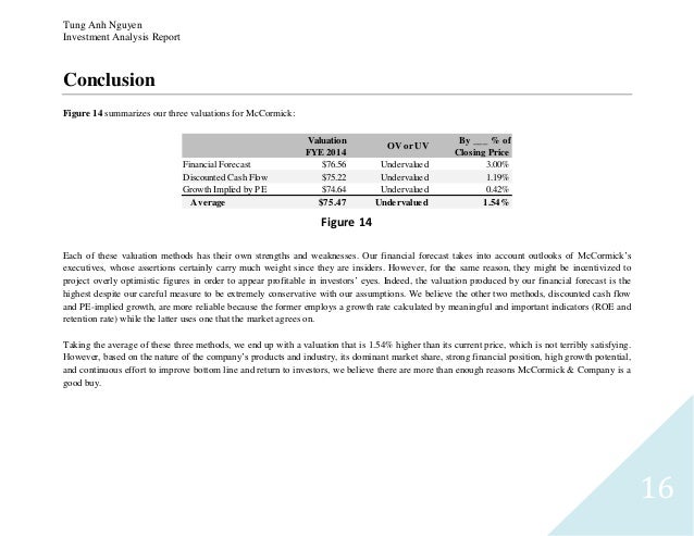 Writing investment analysis report