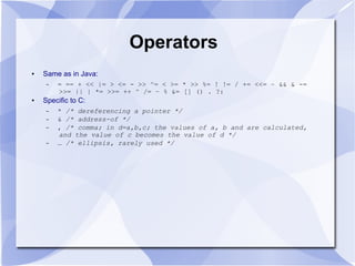C for Java programmers (part 1) | PPT