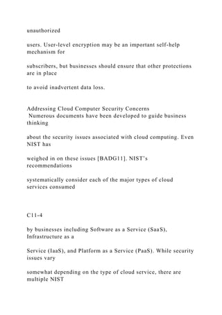 C11-1 CASE STUDY 11 CLOUD COMPUTING (IN)SECURITY .docx