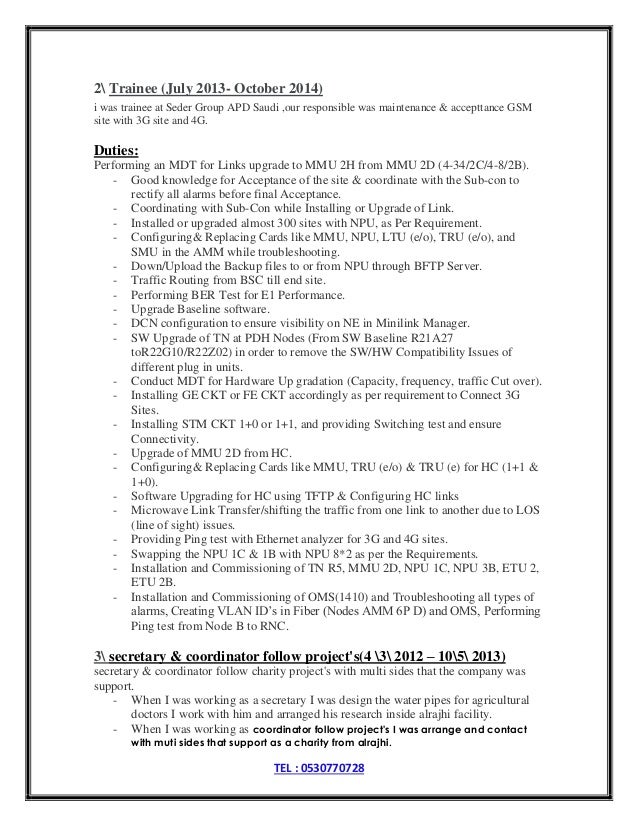 telecom engineer cv 1 telecom engineer cv
