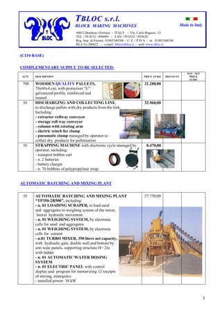 C110 concrete block making machine price list. | PDF