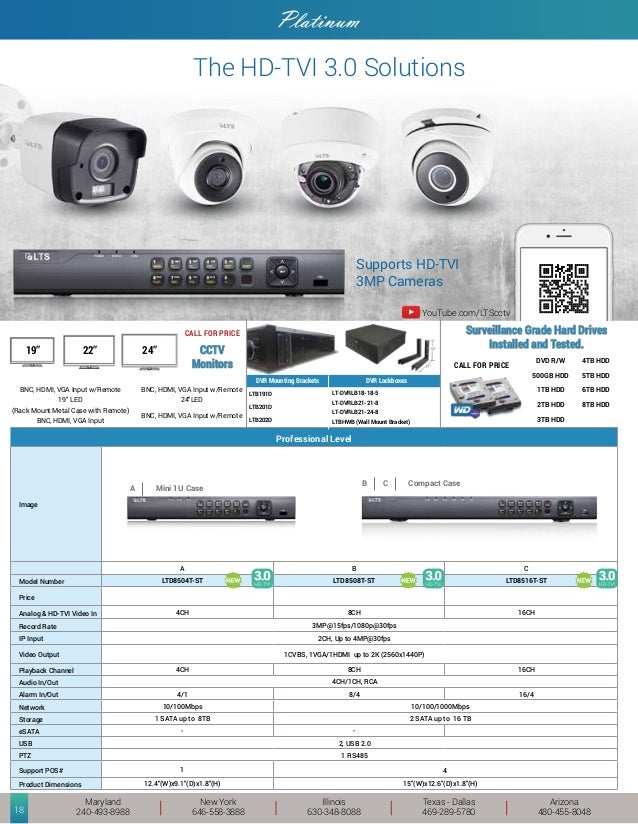 LTD8504T-ST 4CH HD Triple Hybrid TVI 3MP /& Analog+2CH up to 4MP IP DVR No HDD