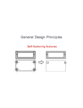 General Design Principles
Self-fastening features
D D
 