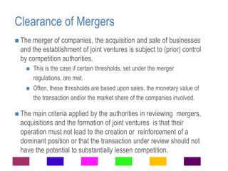 Merger Tresholds Day 1 Intro to CCP and Competition Law in Pakistan | PPTX