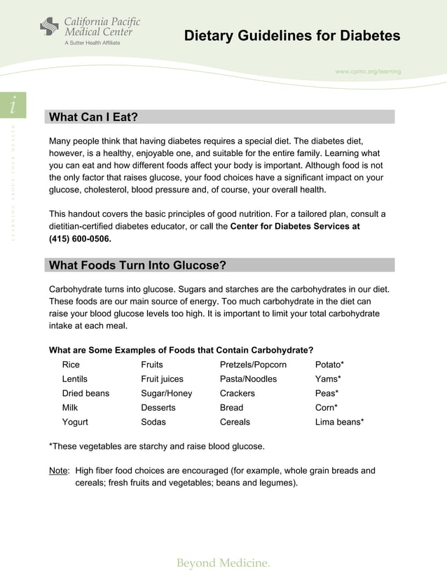 GENERAL DIETARY GUIDELINES FOR DIABETES visual data 6