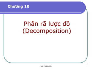 Phân rã lược đồ
(Decomposition)
1
Chương 10
Trần Thi Kim Chi
 
