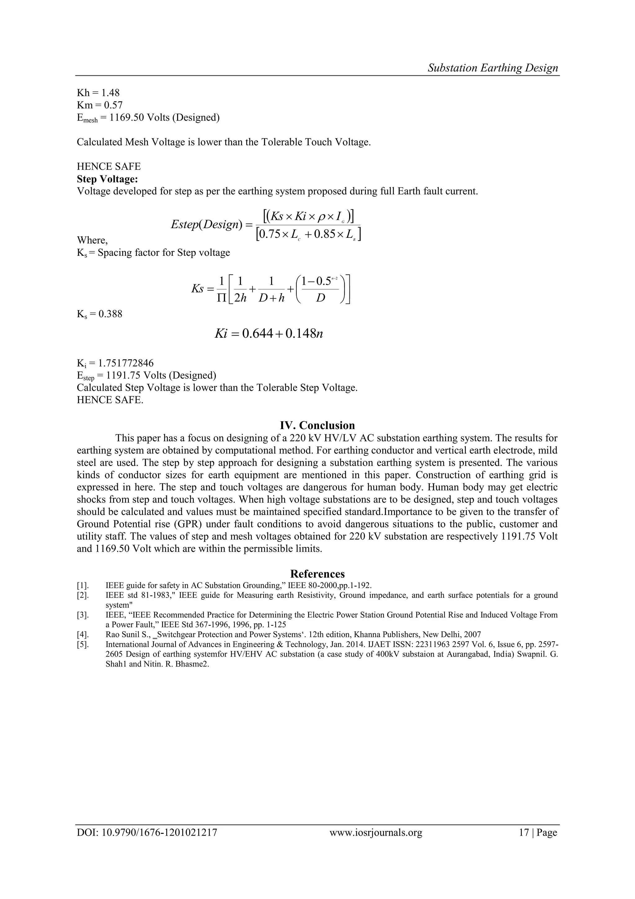 Substation Earthing Design | PDF