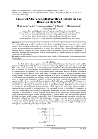 Cmos Full Adder and Multiplexer Based Encoder for Low Resolution Flash ...