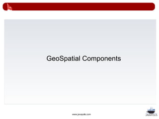 GeoSpatial Components




       www.javapolis.com
 
