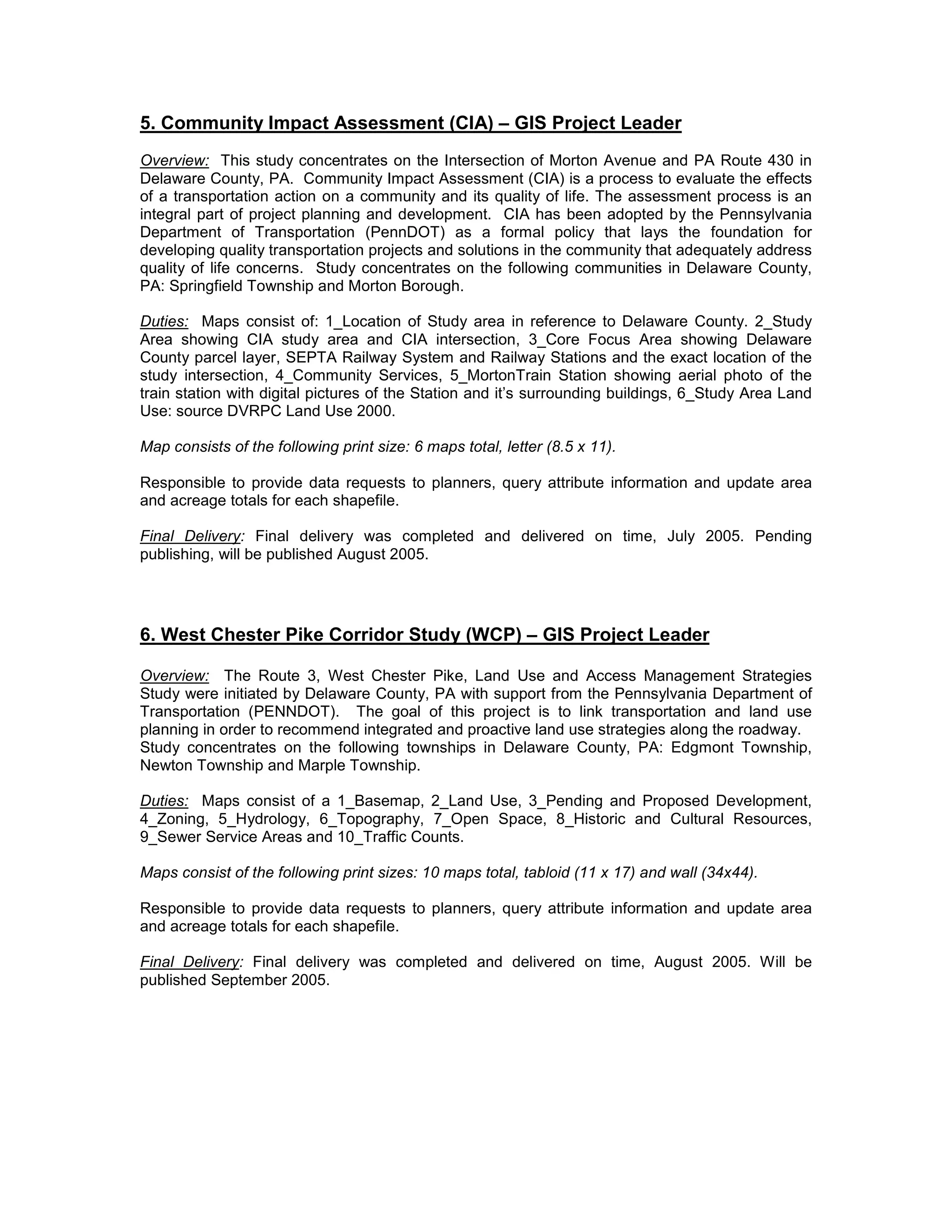 DVRPC_ProjectSummary_2005 | PDF