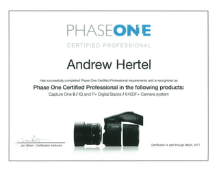 Phase One Certificate