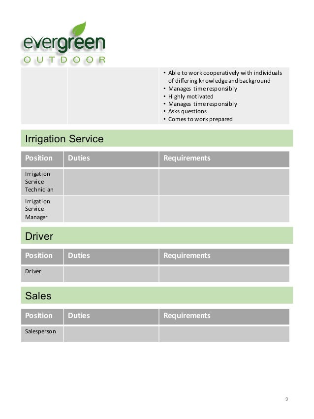 Evergreen Employment Pamphlet