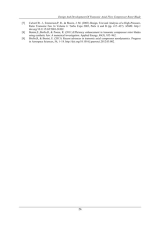 Design and Development of Transonic Axial Flow Compressor Rotor Blade | PDF