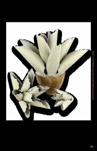 sales@tommymitchellcompany.com
21
A g a v e s A v a i l a b l e i n s m a l l 0 0 1S A G V, m e d i u m 0 0 1M A G V, a n d
l a r g e 0 0 1L A G V. E a c h p i e c e i s d e s i g n e d b y To m m y, h a n d c r a f t e d ,
s i g n e d a n d d a t e d . C u s t o m f i n i s h e s a v a i l a b l e .
 