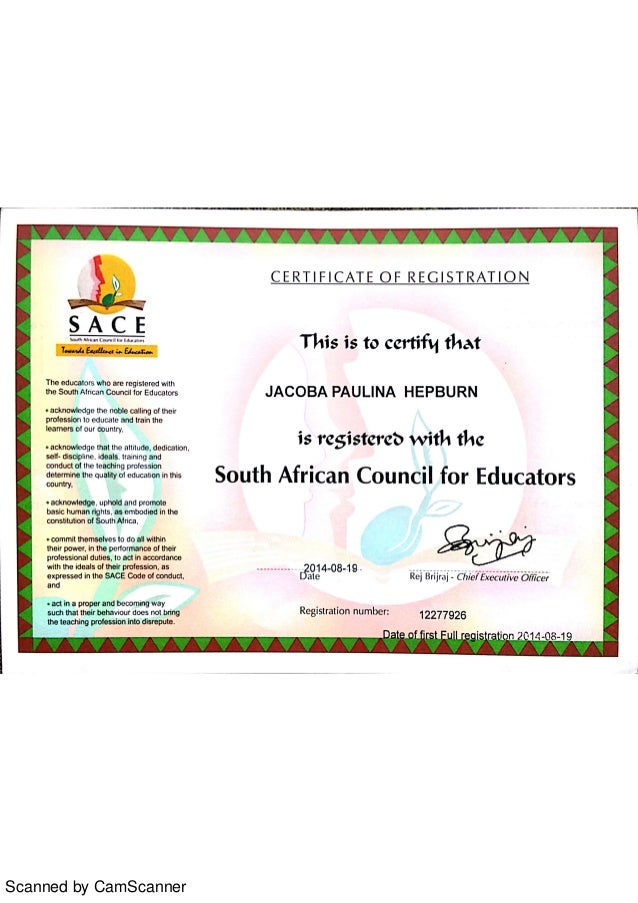 SACE Certificate sace-certificate
