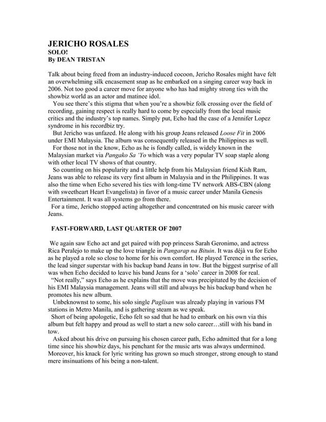 JERICHO ROSALES solo! PDF