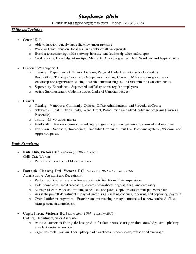 general skills for resumes
