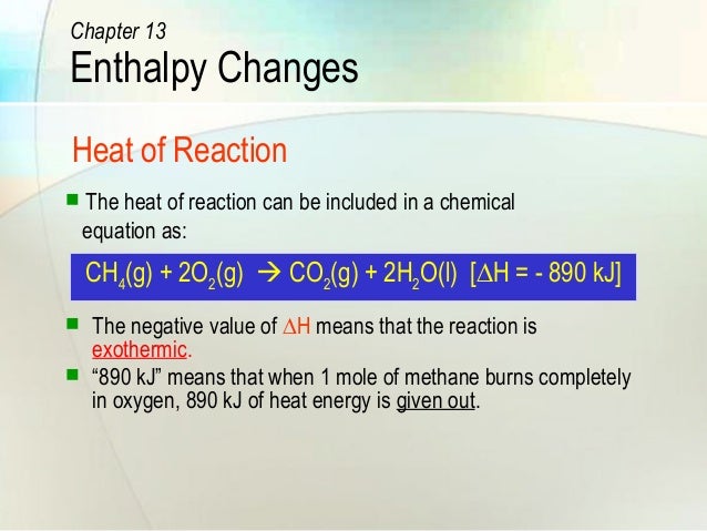 C13 enthalpy change