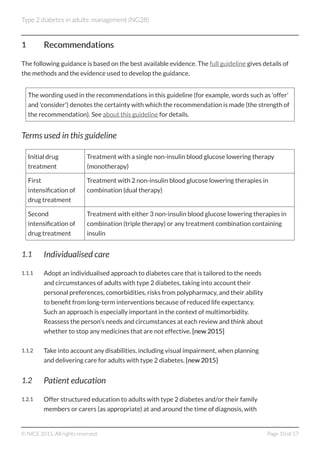 C13 nice type 2 diabetes in adults management 2015 | PDF