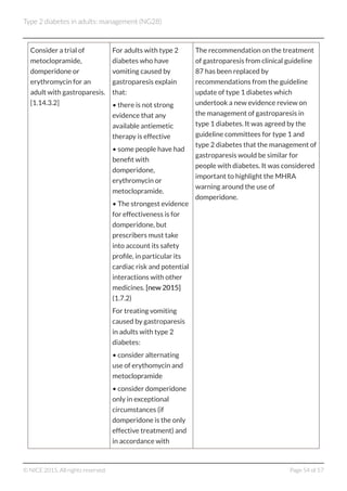 C13 nice type 2 diabetes in adults management 2015 | PDF