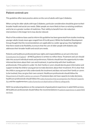 C13 nice type 2 diabetes in adults management 2015 | PDF