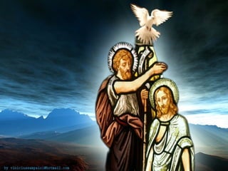 No Evangelho, temos a realização da promessa profética:
Jesus é o "Servo" enviado pelo Pai,
sobre quem repousa o Espírito, e cuja missão é
realizar a libertação dos homens. (Mt 3,13-17)

 