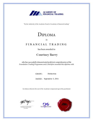 Diploma in Financial Trading - CA Barry