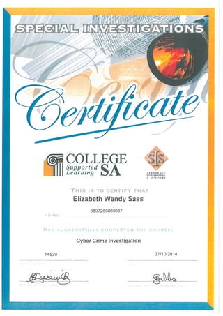 Cybercrime Certificate PDF