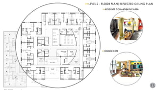 >>LEVEL 2 - FLOOR PLAN|REFLECTED CEILING PLAN 
11. 
>>RESIDENTS COLLABORATIVE AREA 
>>DINING/CAFE 
 