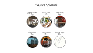 TABLE OF CONTENTS 
CONTEMPORARY PROF. WORK 
ISSUES 12. 
04. 
08. 
9,661 SF Suite 200 
16. 21. 26. 
COPYRIGHT 2013 
LEASED BY: MANAGED BY: 
07/26/13 
A1310000 
A3.5 
Suite 200 3D View 
155 Avenue of the Americas 
New York, New York 10013 
1 Break Room 
HEATLH CARE 
CORPORATE ADDITIONAL EX CREATIVE SKILLS 
 