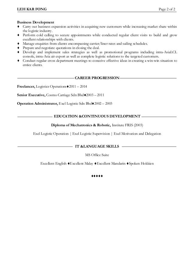 resume kar fong2014
